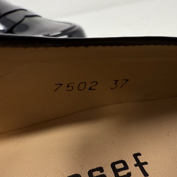 Womens Jon Josef Gogo Penny Loafers Black Patent‎ Leather Lug Soles Sz 37 US 7 - Picture 14 of 15